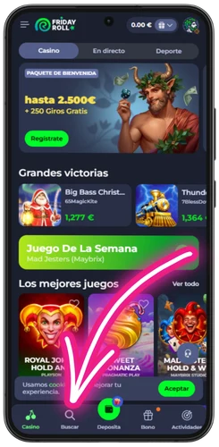 Abrir el buscador del casino para encontrar el juego Ice Fishing